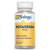 SOLARAY Potassium 99 mg - botella mostrando el equilibrio de electrolitos para uso diario