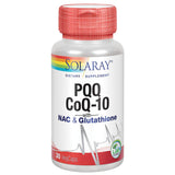 SOLARAY PQQ CoQ10 – botella frontal para compra rápida y reconocimiento.