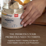 SOLARAY prebiótico vegano y libre de gluten, apto para diversas dietas.