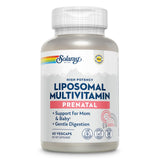 SOLARAY Liposomal Prenatal, botella destacada para soporte nutricional durante el embarazo