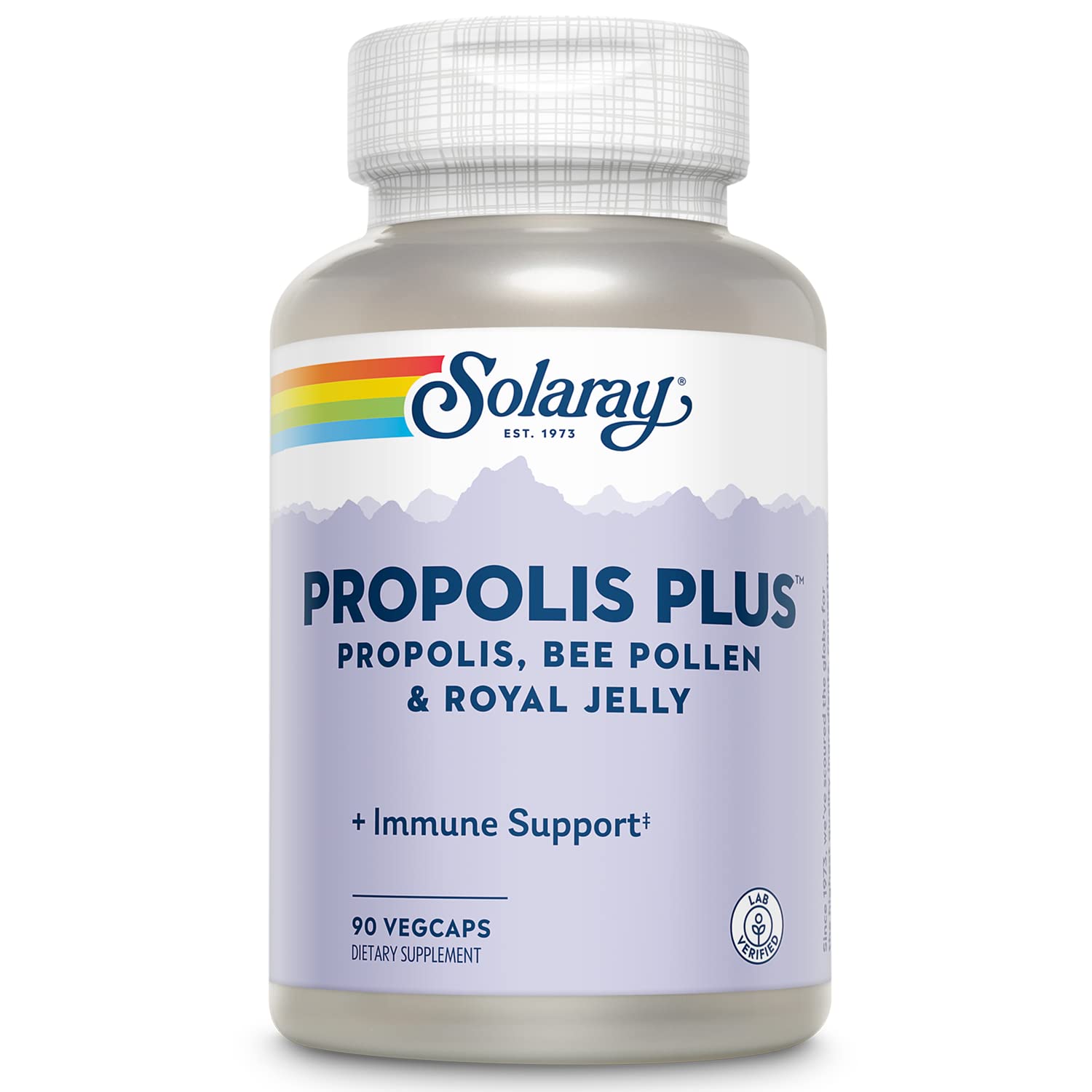 SOLARAY Propolis Plus frasco de cápsulas para apoyo diario y bienestar