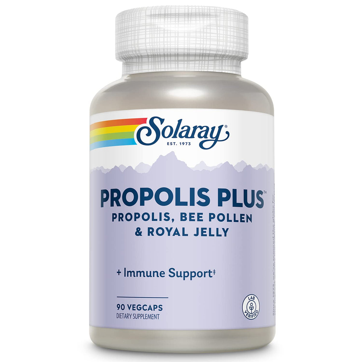 SOLARAY Propolis Plus frasco de cápsulas para apoyo diario y bienestar
