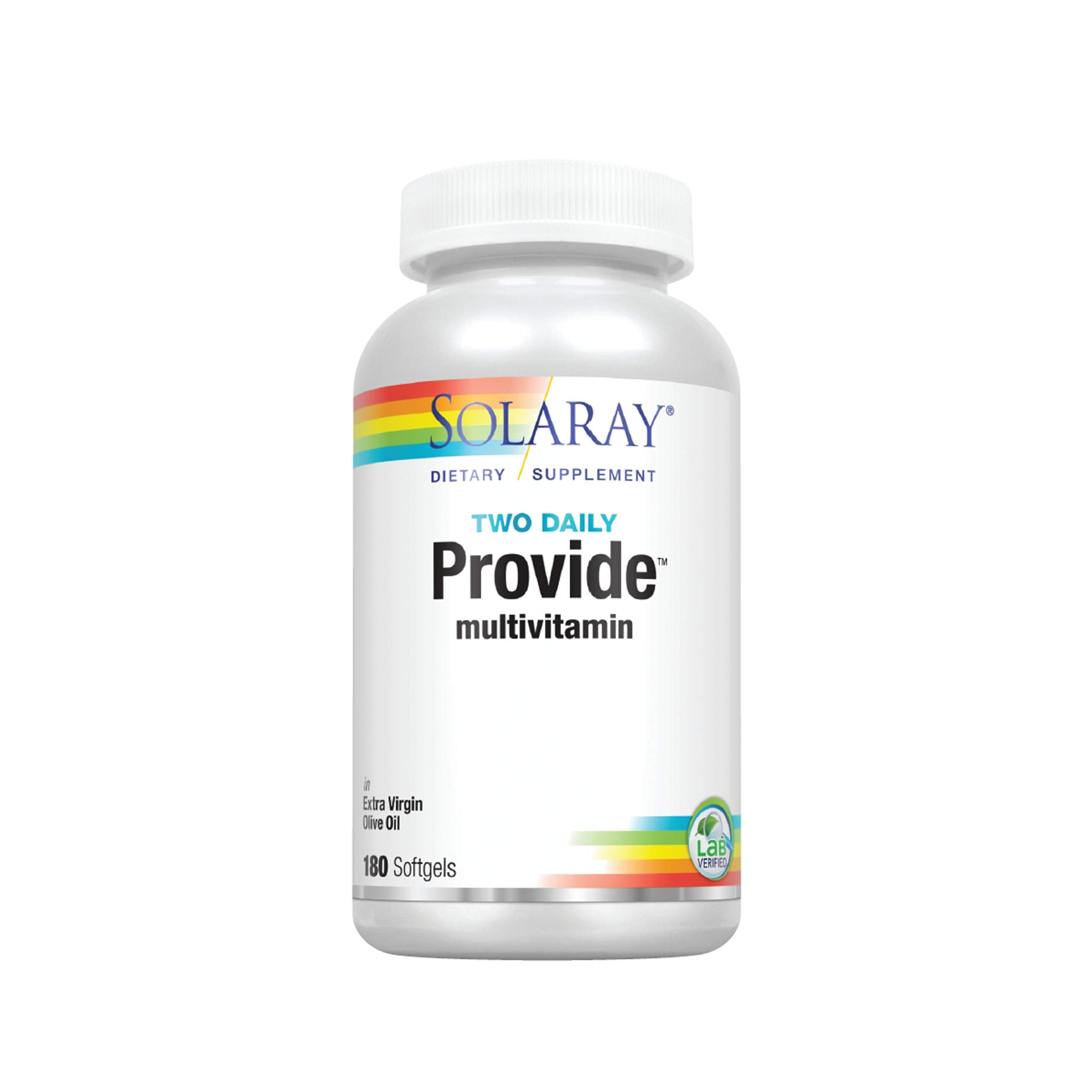 SOLARAY Provide Multivitamin, bote de cápsulas de 180 unidades, apoyo diario de nutrientes