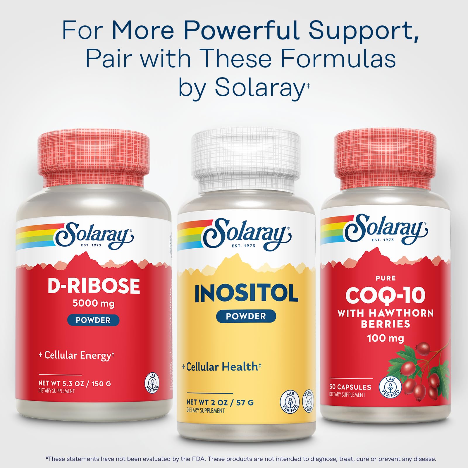 SOLARAY Inositol Puro polvo uso diario en casa, fácil de incorporar