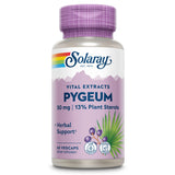 SOLARAY Pygeum Bark Extract 50mg, botella: posible apoyo diario para la salud prostática.