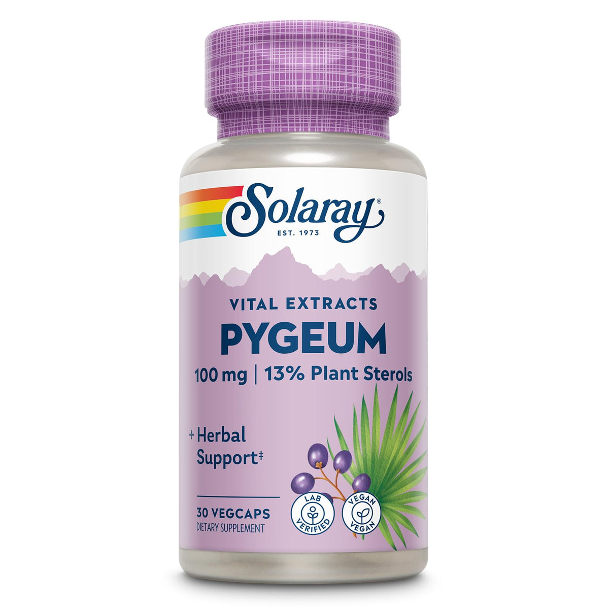SOLARAY Pygeum cápsulas diarias para apoyo de la próstata