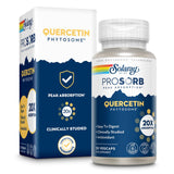 SOLARAY Quercetin Phytosome: botella con cápsulas, posible apoyo al bienestar general.