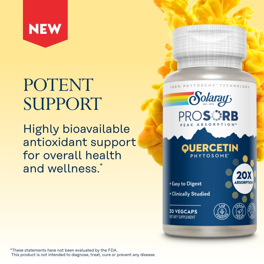 SOLARAY Quercetin Phytosome: envase 100% PCR, opción eco-amigable.