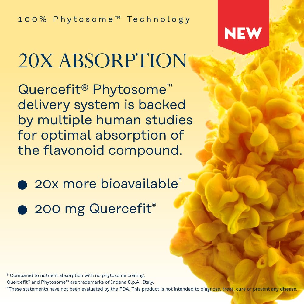 SOLARAY Quercetin Phytosome: tecnología phytosome destacada para mejor absorción.