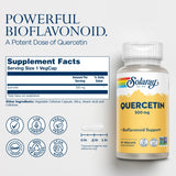 SOLARAY Quercetina 500 mg etiqueta: fácil de incorporar en la dieta