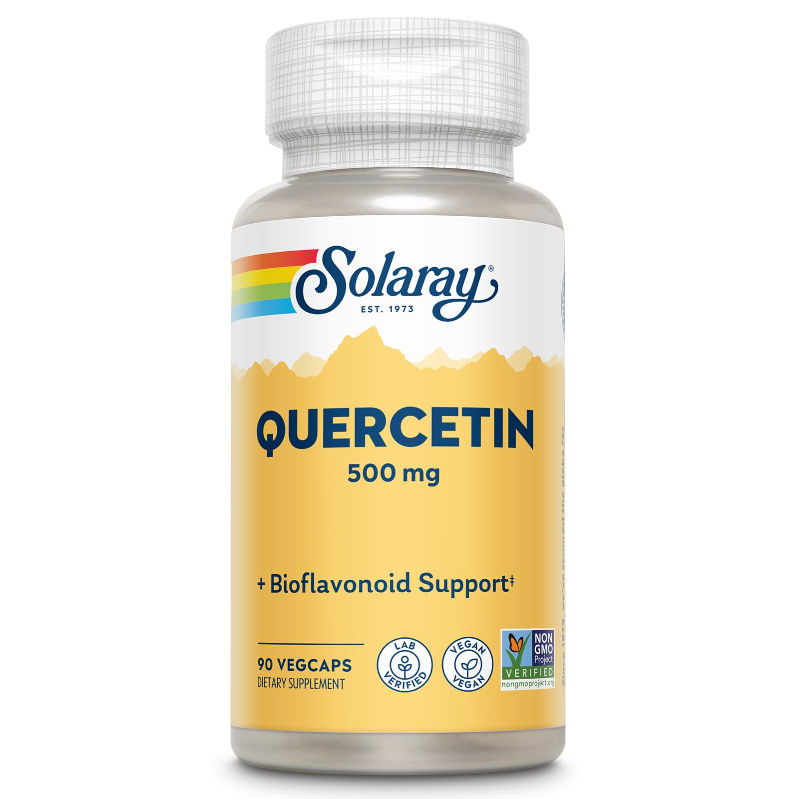 SOLARAY Quercetina 500 mg frente: apoyo antioxidante diario para la rutina
