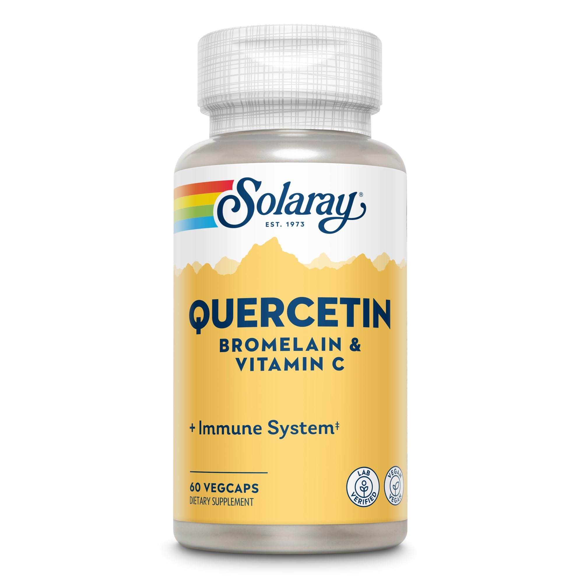 SOLARAY Quercetina, Bromelina y Vitamina C en botella: apoyo diario al sistema inmune.