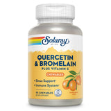 SOLARAY quercetina con bromelina y vitamina C, tabletas sabor naranja para apoyo diario.