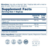 SOLARAY ReactaC cápsulas veganas: concentración de vitamina C para uso diario.