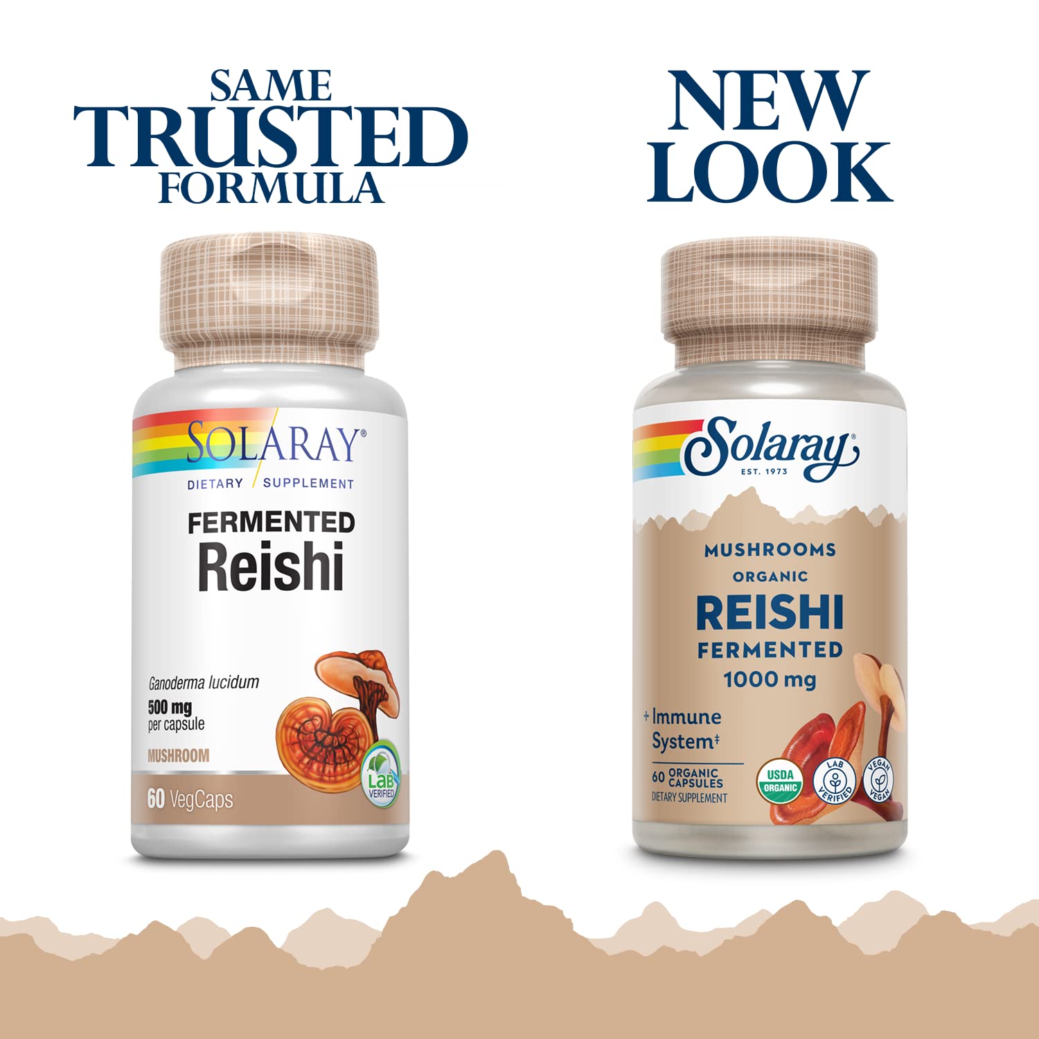 SOLARAY Reishi fermentado: etiqueta destacando inmunidad
