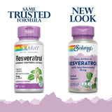SOLARAY Resveratrol cápsulas veganas en caja de 60, ideal para rutina diaria