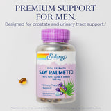 SOLARAY Saw Palmetto Extract: cápsulas en primer plano para uso diario cómodo.