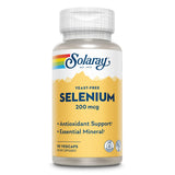 SOLARAY Selenio 200 mcg, cápsulas veganas para apoyo a la salud general.