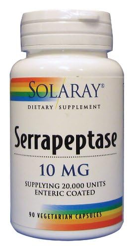 SOLARAY Serrapeptase – etiqueta de producto con información nutricional y uso