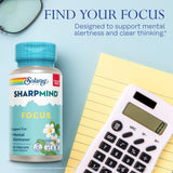 Cápsulas veganas de SOLARAY SharpMind Focus para enfoque sostenido