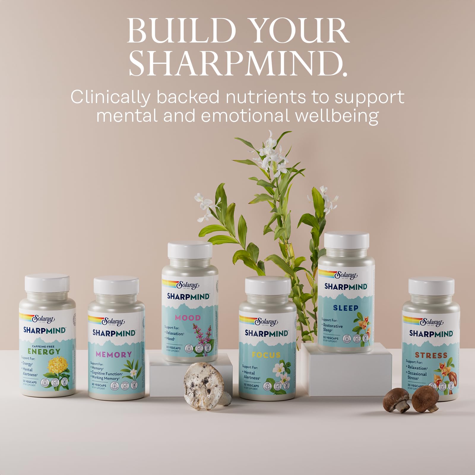 Empaque reciclado de SOLARAY SharpMind Mood para consumo sostenible