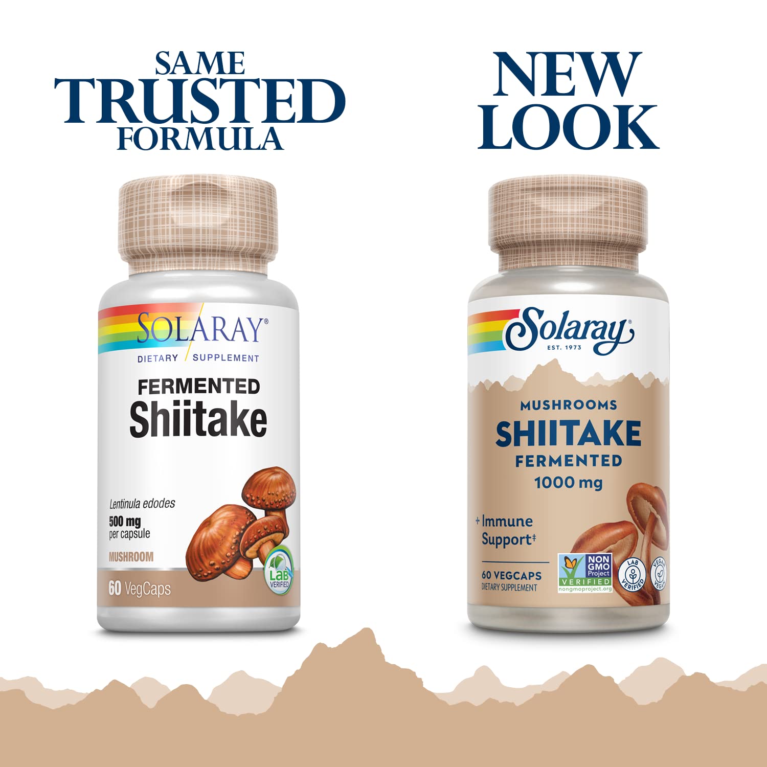SOLARAY Shiitake fermentado cápsulas con vertido, uso diario para salud digestiva.