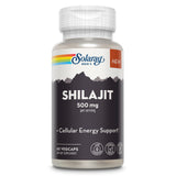 SOLARAY Shilajit 500 mg en botella: soporte potencial de energía celular para hombres.