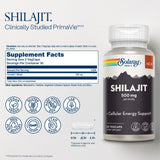 SOLARAY Shilajit 500 mg, ingredientes clave: PrimaVie Himalayan para vitalidad.