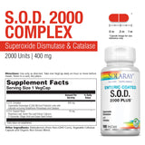 SOLARAY S.O.D. 2000 Plus, cápsulas vegetales, protegen enzimas en el estómago.