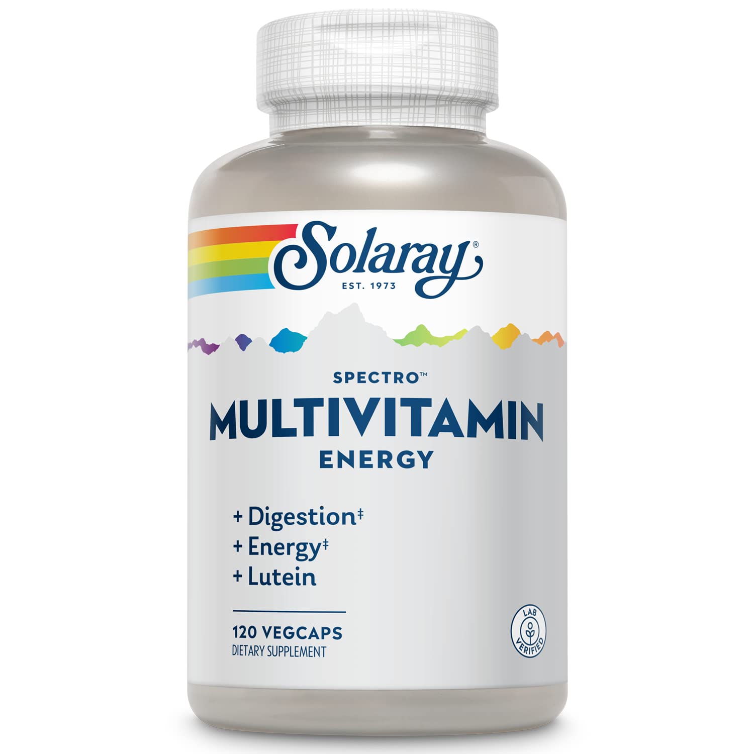 SOLARAY Spectro Energía Multivitamínico en botella para energía diaria y bienestar.