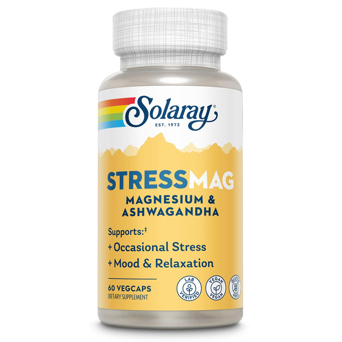 SOLARAY StressMag muestra la botella para relajación diaria