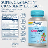 Etiqueta frontal muestra CranActin y vitaminas antioxidantes para uso diario.