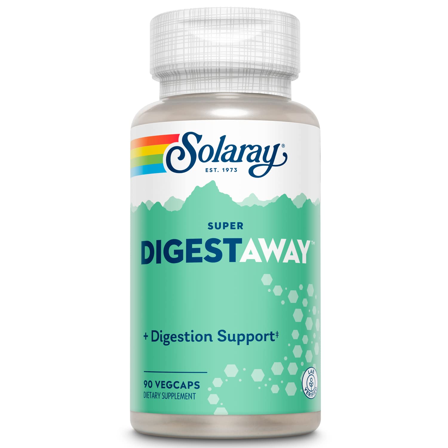 SOLARAY Super Digestaway, botella, apoya la digestión de proteínas y carbohidratos.