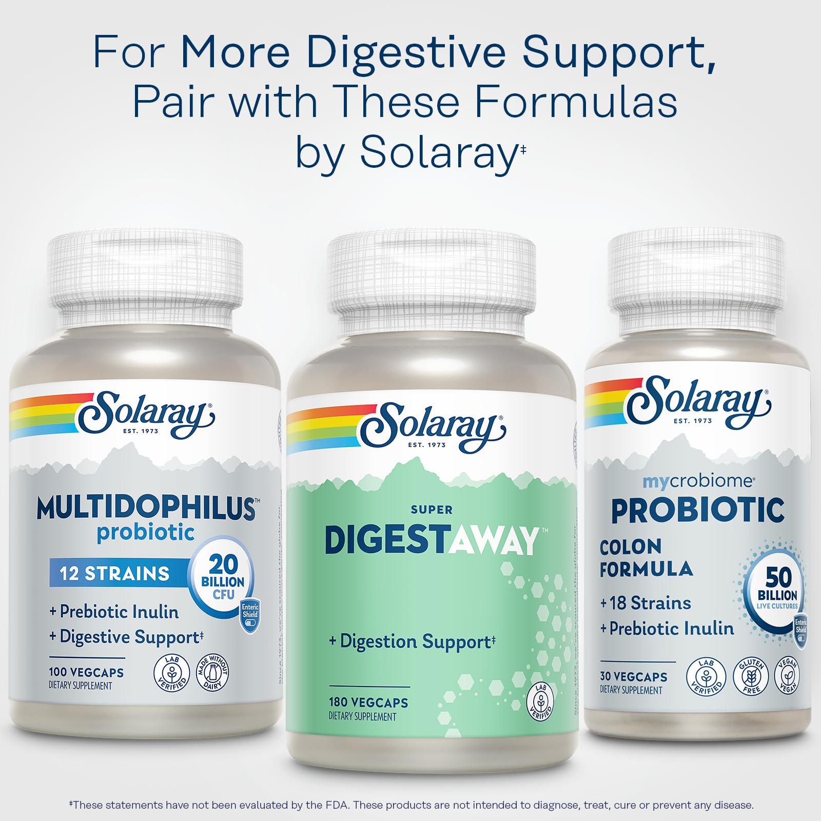 SOLARAY Super Digestaway envase posconsumo reciclado y compromiso sostenible.