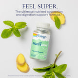 SOLARAY Super Digestaway, etiqueta visible con ingredientes clave como pancreatina y papaina.