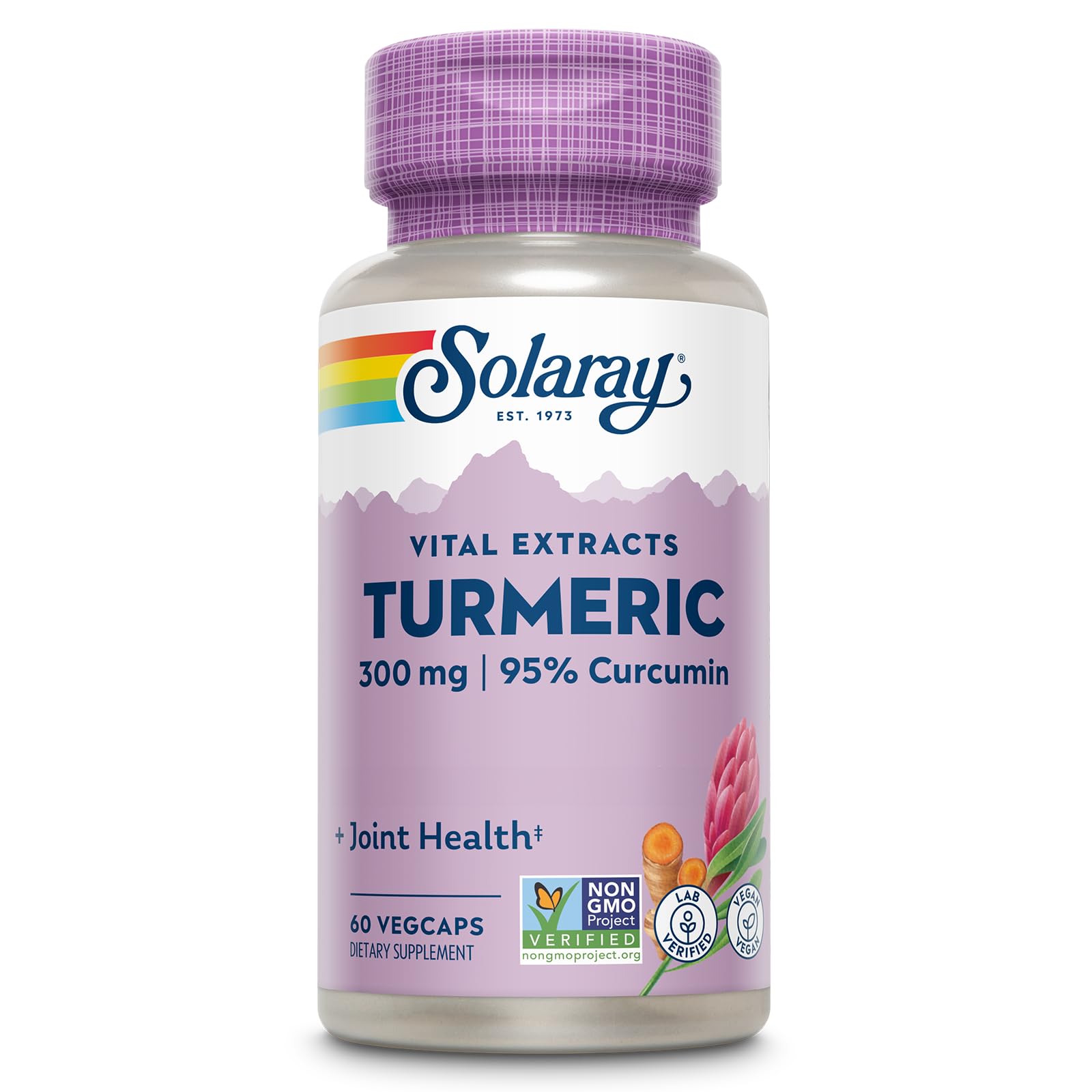 SOLARAY suplemento de cúrcuma 300 mg – botella lista para usar diariamente