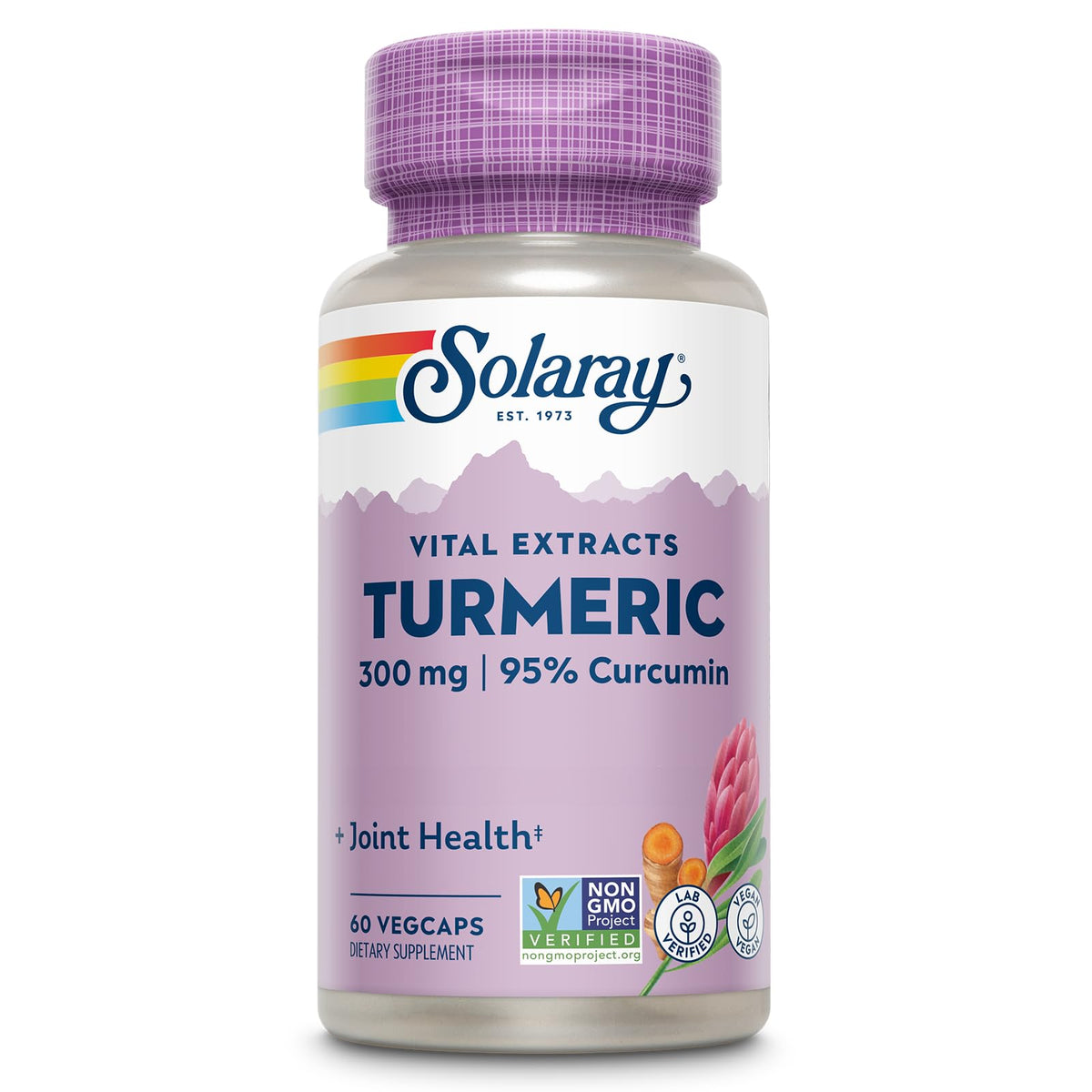 SOLARAY suplemento de cúrcuma 300 mg – botella lista para usar diariamente