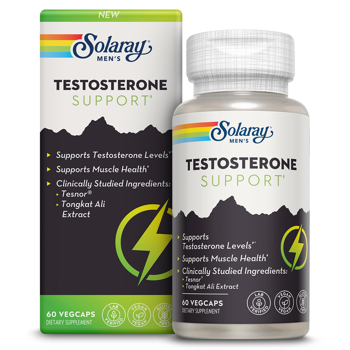 SOLARAY Tesnor cápsula: apoya la salud muscular y niveles de testosterona dentro del rango normal