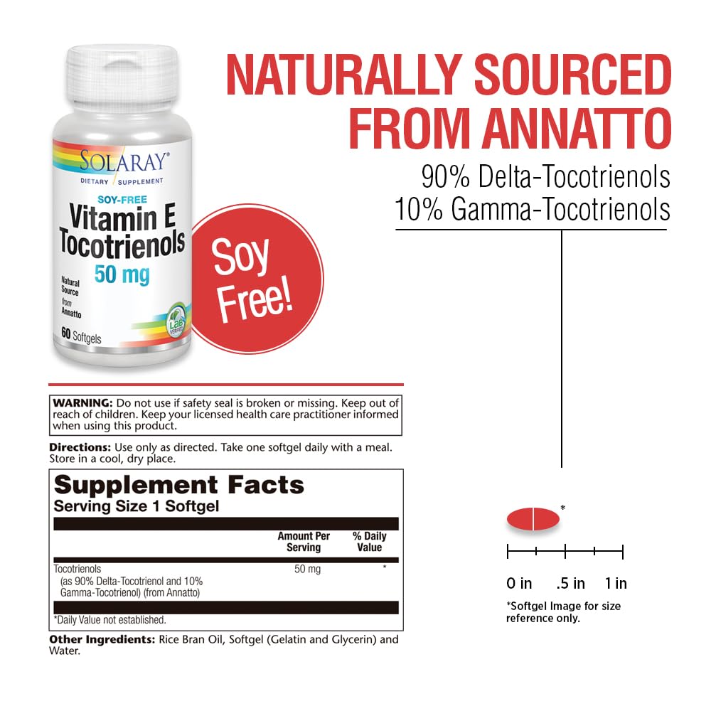 SOLARAY tocotrienoles vitamina E fuente natural annatto para una nutrición consciente.