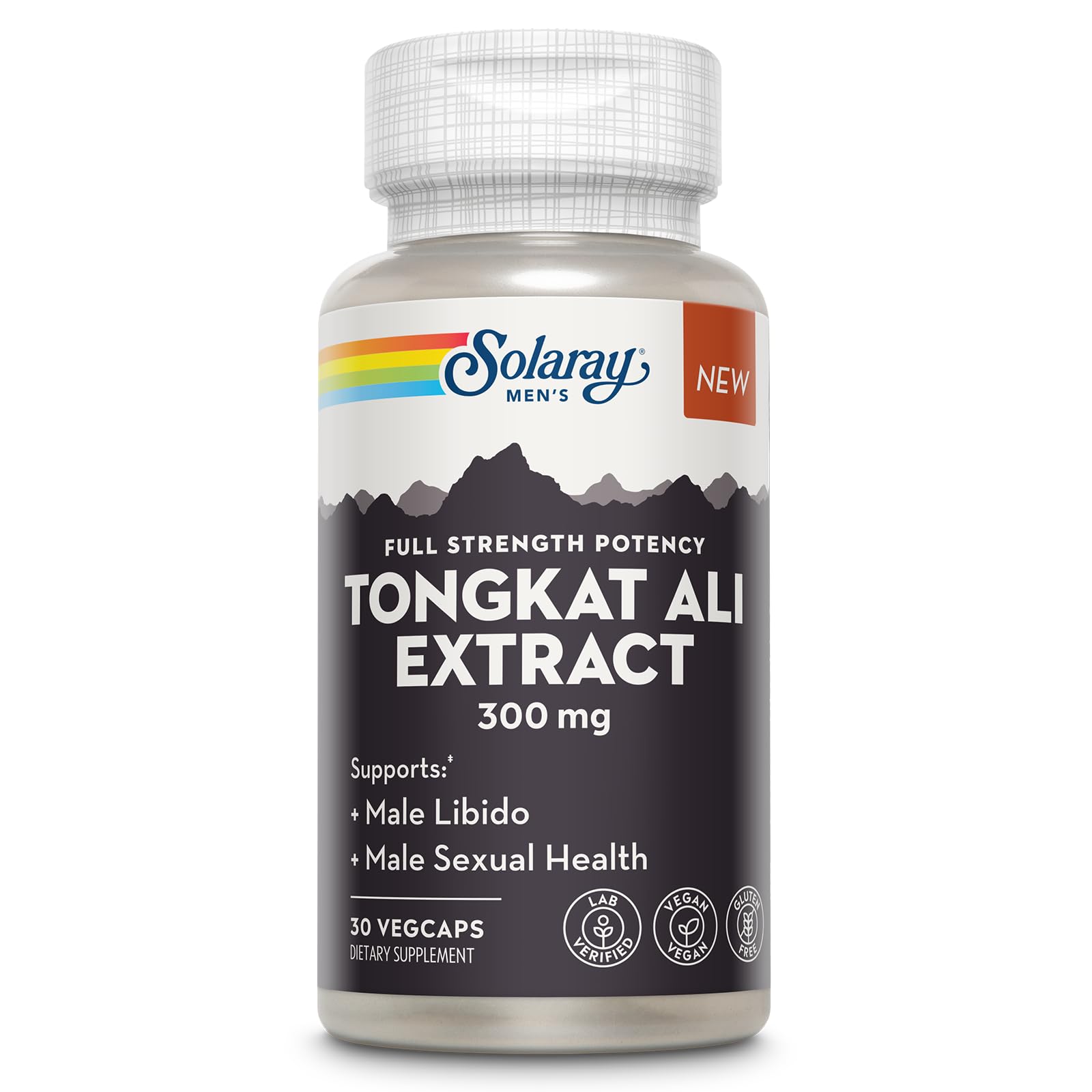 SOLARAY Tongkat Ali 300mg: botella para uso diario y conveniencia