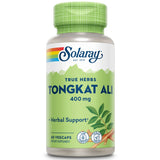 SOLARAY Tongkat Ali 400 mg, vista frontal de la botella para vitalidad diaria
