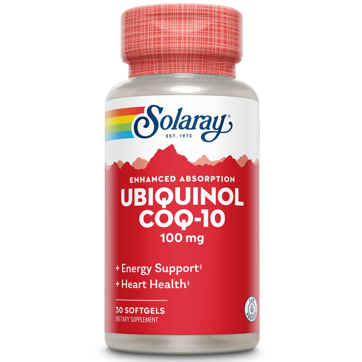 SOLARAY Ubiquinol CoQ10 100 mg en bote, apoyo diario al bienestar.