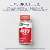 SOLARAY Ubiquinol CoQ10 en cápsula gel suave, conveniencia de ingesta.
