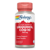 SOLARAY Ubiquinol CoQ10, toma con comida para mejor absorción.