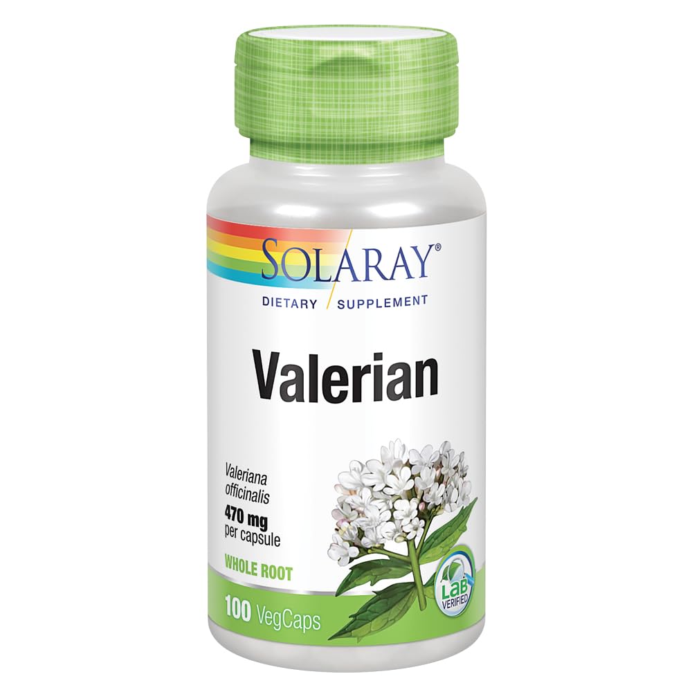 SOLARAY Valeriana 470mg - botella: soporte para relajación y sueño natural