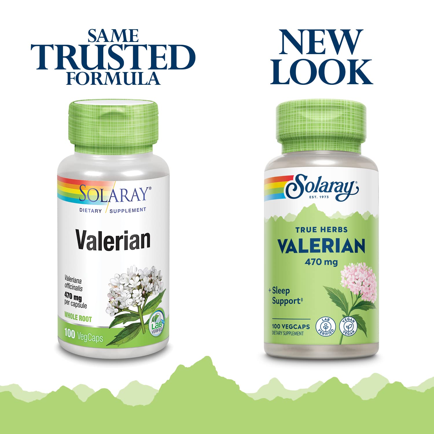 SOLARAY Valeriana 470mg - etiqueta: información clara para uso diario