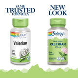 SOLARAY Valeriana 470mg - etiqueta: información clara para uso diario