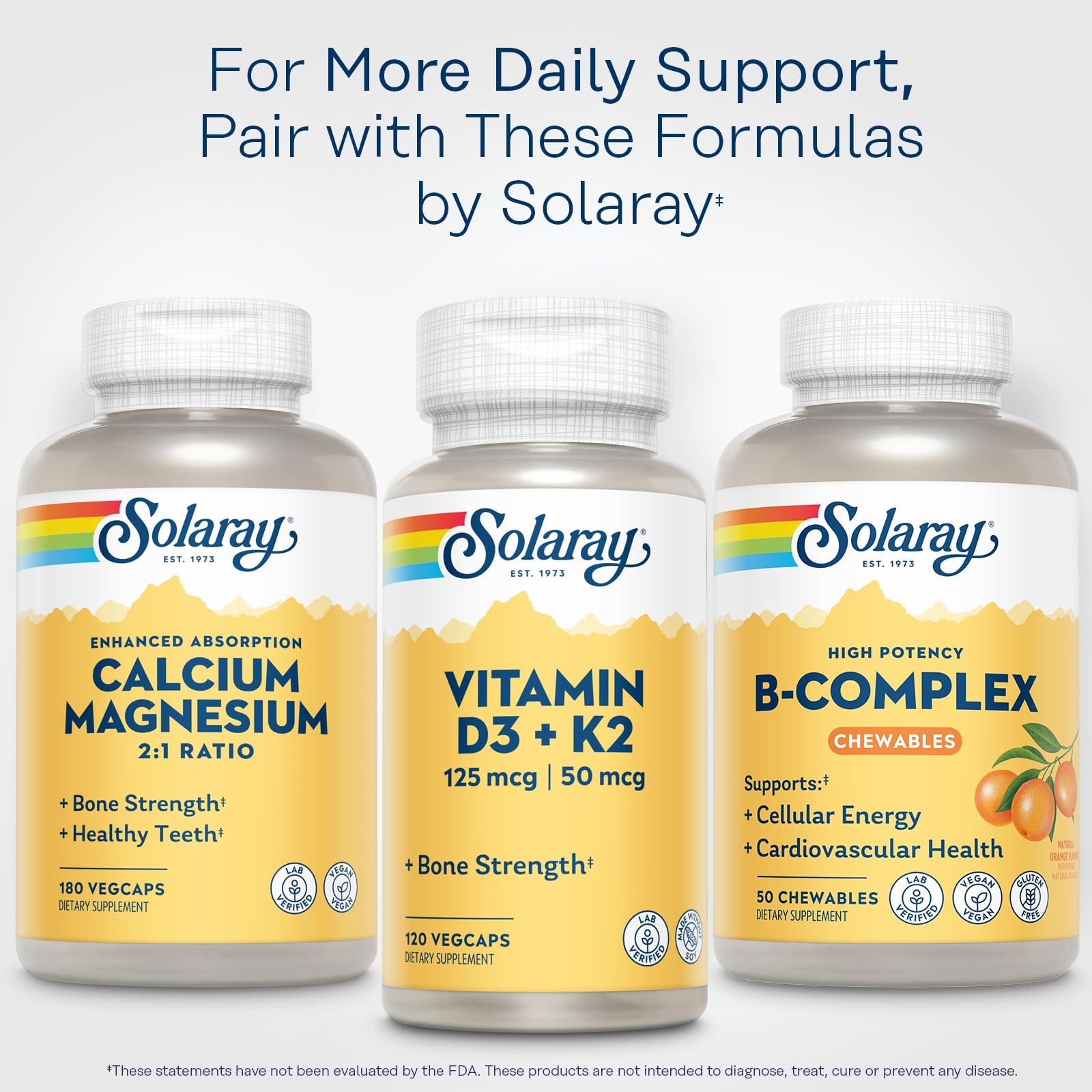 SOLARAY complejo de vitamina B naranja, etiqueta legible con lista de ingredientes