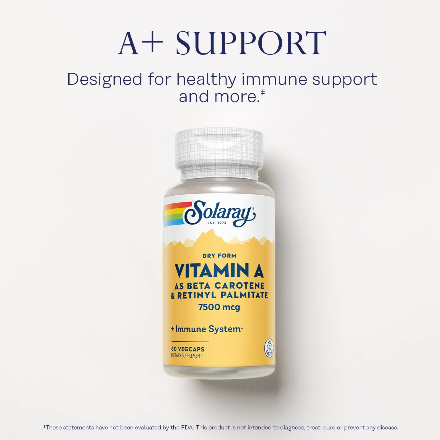 SOLARAY mezcla beta caroteno y retinil palmitato para apoyo ocular