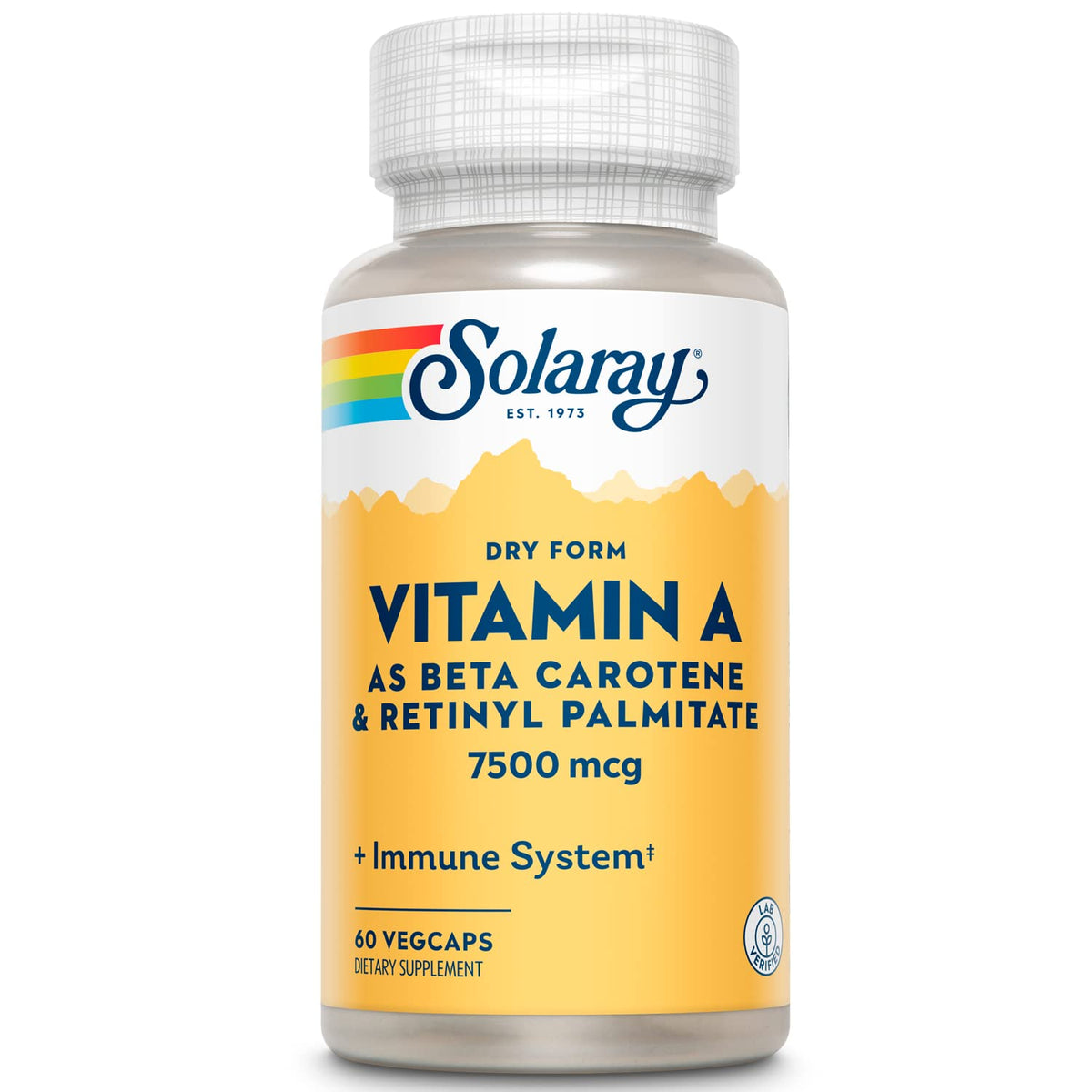SOLARAY vitamina A en forma seca, bote fácil de tomar para consumo diario